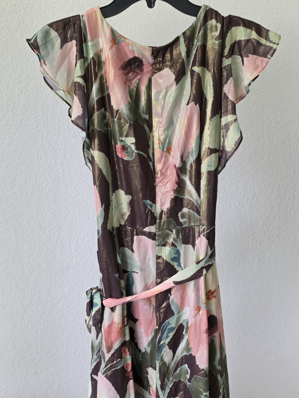 NWT Adrianna Papell Floral Hi Low Midi Dress Size 10 Ruffle Wrap Style $199 - Picture 10 of 11